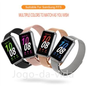 Pulseira milanese de metal magnético para galaxy fit 3 r390 zk