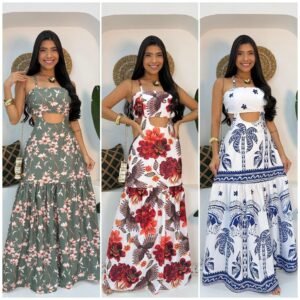 Vestido longo com foro e bojo, feminino manga variados super confortáveis leves qualidade durabilidade