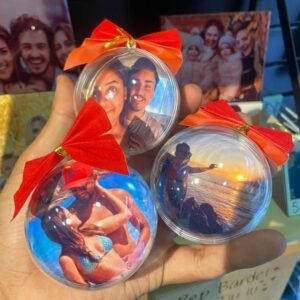 Kit bolas de natal com foto personalizada