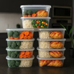 Kit de 30 potes vasilhas 1000ml 1kg transparente livre bpa marmita reutilizável organizador alimento