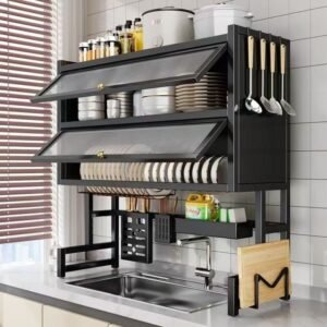 85cm escorredor de louça suspenso boutique kitchen rack aço inoxidável organizador qualidade pra cozinha