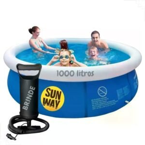 Piscina redonda inflável 1000l sun way + bomba manual