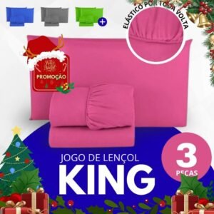 Jogo de lençol cama box king 3 peças liso 1,93m x 2,03m 30cm - solteiro / casal queen