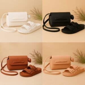 Kit bolsa vivaz + sandália lívia feminina pequena transversal– varias cores 34 ao 41 | pantera brasil