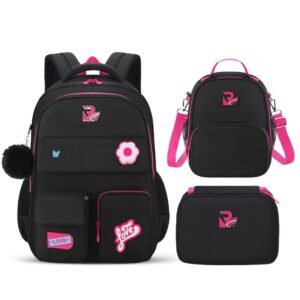 Kit 3 mochila grande + mini +bolsa de mão – conjunto versátil para estudantes e viagem