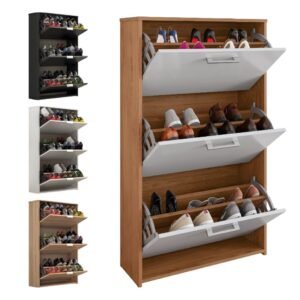 Sapateira organizadora 3 portas armário multiuso para hall entrada quarto sala estante moderna