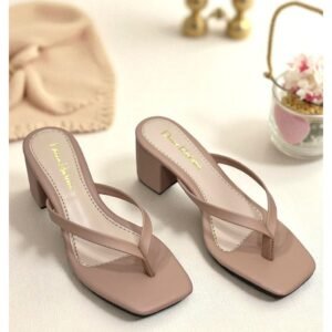 Sandália feminina tamanco casual salto médio grosso bloco ref 201