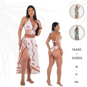 Maiô suplex forro duplo saída estilo pareô elegante confortável