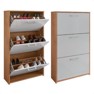 Sapateira organizadora 3 portas armário multiuso hall entrada quarto sala estante moderna 18 pares