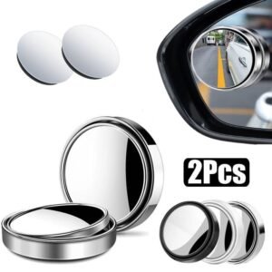 1 par - espelho retrovisor carro moto convexo fixo móvel auxiliar externo pontos cegos 5cm universal