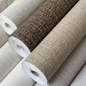 Papel de parede linho alto relevo - rolo 10 metros x 53cm vinílico padrão cola inclusa