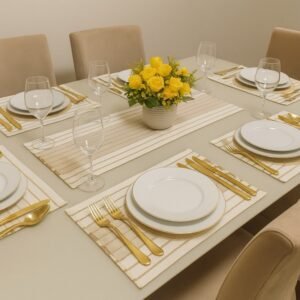 Jogo americano 7 peças em tear chic algodão