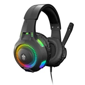 Fone de ouvido headset gamer com fio profissional preto led rgb pc usb p2/p3 xbox ps4 vídeogame