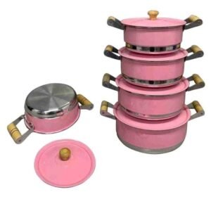 Jogo panela rosa caçarola luxo cozinha decorada
