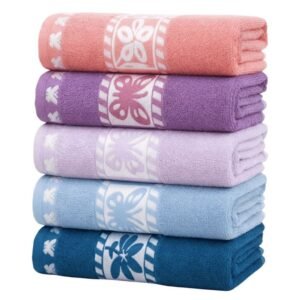 Kit 5pçs toalha de banho bela e confortável 70x1,40cm 100% algodão 400 g/m² direto fábrica