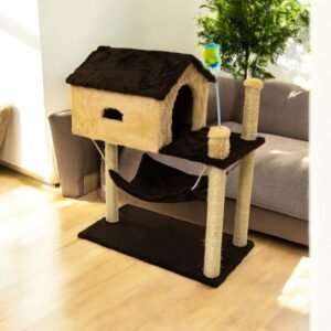Arranhador para gatos com casinha playground