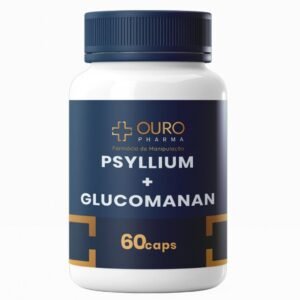 Psyllium 250mg + glucomannan 100% natural 60 ou 120 cápsulas