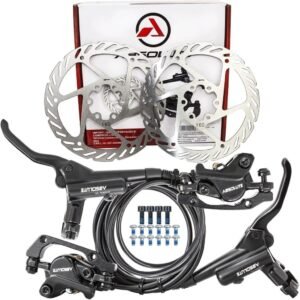 Kit freio a disco hidráulico absolute wild completo par + discos 160mm óleo mineral pronto p/ uso mtb