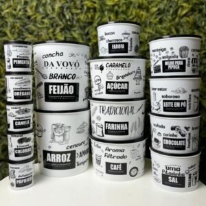 Kit mantimento 15 potes condimentos vasilha conjunto organizador cozinha porta tempero