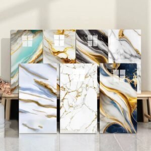 Kit20 placas mármore porcelanato autoadesivos parede 60x30cm espuma lavavel brilhente