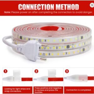 Kit 1m a 10m mangueira led 5050 120leds direta com dupla face ip65 blindada 2835 18w/m 110v/220v