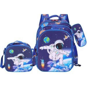 Kit 3 mochila infantil menino bolsa lancheira estojo estampas 3d