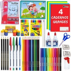 Kit de material escolar ensino fundamental ou básico