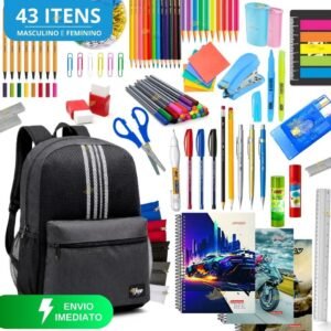 Kit material escolar menino completo com sem mochila masculina estojo feminino masculino