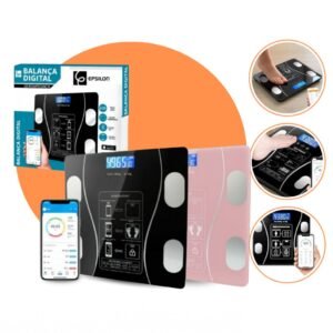 Balança digital app inteligente bioimpedância monitor corporal peso gordura massa muscular bluetooth academia 140kg