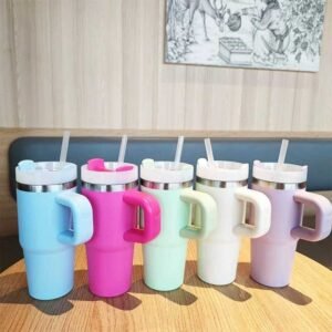 Garrafa térmica de inox com canudo 420ml a0028