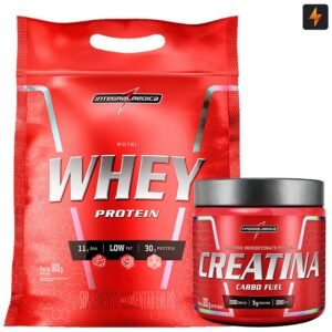 Kit nutri whey 900g + creatina carbofuel 300g integralmedica