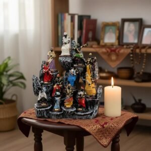 Altar dos orixás congá em resina 31cm umbanda e candomblé 12 imagens de 10cm