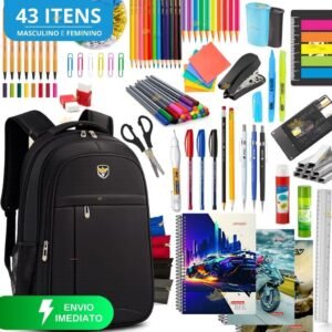 Kit material escolar completo volta as aulas ensino médio 2026 estojo masculino feminino
