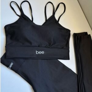 Roupa de academia calça legging cós alto top feminino treinar treino fitness