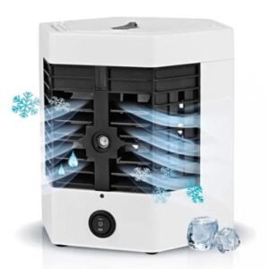Mini ar-condicionado 2 reservatórios para gelo climatizador portátil bivolt com umidificador