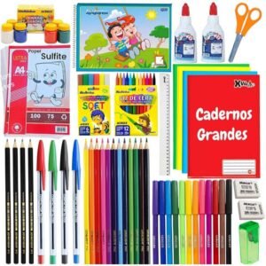 Kit de material escolar ensino fundamental ou básico