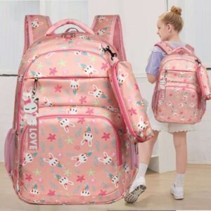 Mochila escolar feminina/ menina /menino moda grande kit com estojo qualidade premium