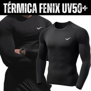 Blusa termica masculina proteção uv fator 50+ fenix