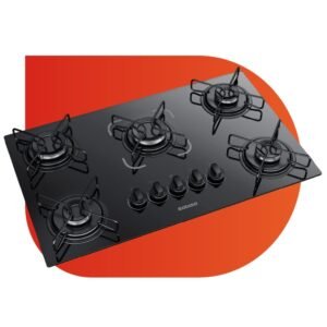 Cooktop itatiaia essencial 5 bocas mesa vidro preto bivolt