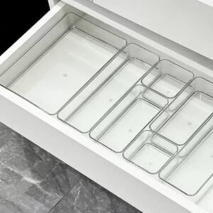 Kit 7 organizadores multiuso para gavetas, armários, geladeiras potes em acrílico
