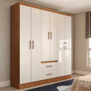 Guarda-roupa solteiro belmont 6 portas 2 gavetas - panorama móveis