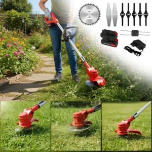 Aparador roçadeira elétrica de grama nakasaki a bateria 48v 1580w corte e mato