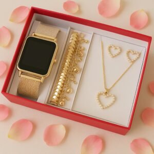 Kit feminino com relógio led + pulseira e brinco – estilo, elegância presente perfeito