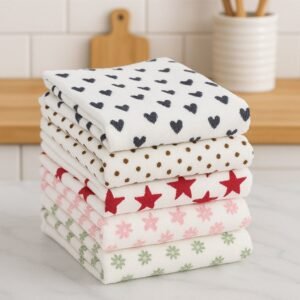 Kit 5 panos de prato microfibra 35x55 toalha copa para cozinha e limpeza em geral