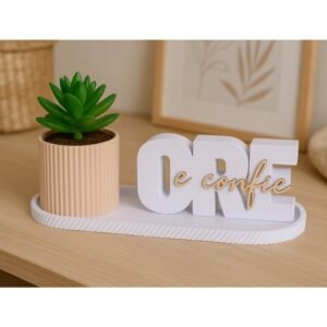 Kit decorativo “ore e confie” com vaso bandeja – fé, design moderno elegância para seu lar