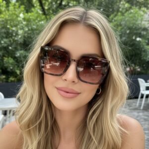 Óculos feminino moderno luxo de sol proteção uv400