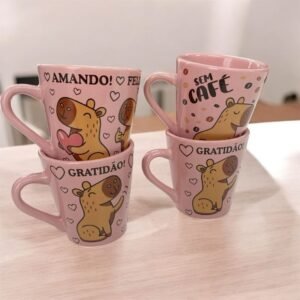 Kit xícara/caneca 120ml café capivara chá presente divertido