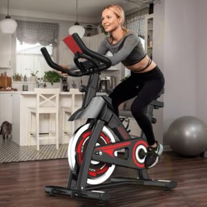 Bicicleta spinning profissional com display digital sensor cardíaco roda volante de inércia 15kg v3