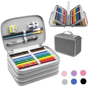 Estojo 72 pens escolar box nylon com alça feminino/masculino organizador grande jumbo divisórias zíper infantil
