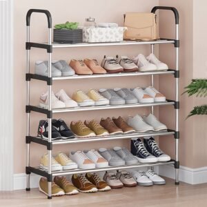 4-8 andares sapateira de metal organizador vertical prateleira multiuso aço cromado desmontável